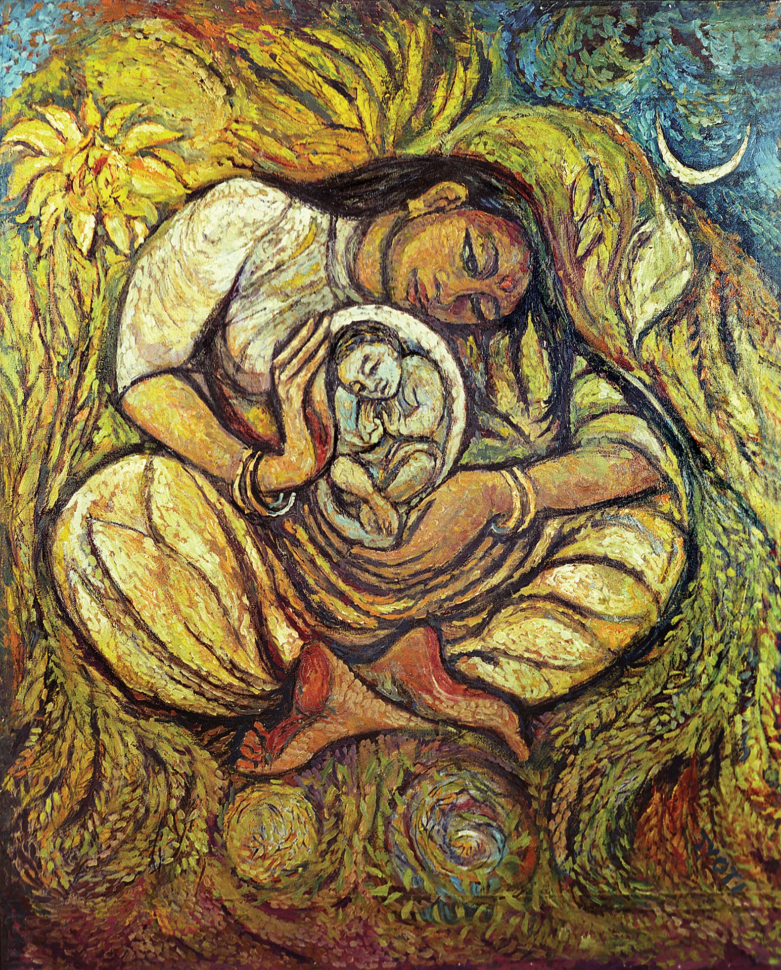 Jyoti Sahi: The Dalit Madonna painting